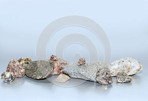 Raw stones and minerals photo