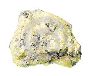 Raw sulphur sulfur ore cutout on white