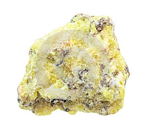 raw Sulphur (Sulfur) ore isolated on white