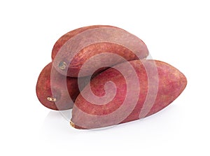 Raw sweet potato isolated on white background, healthy food concept