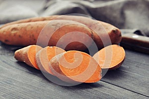 Raw sweet potatoes