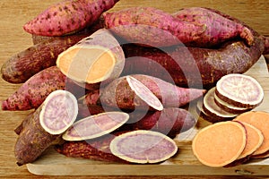 Raw sweet potatoes