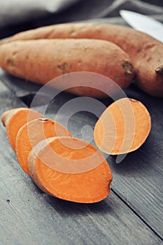 Raw sweet potatoes