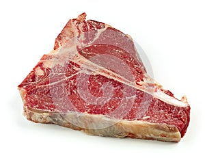 Raw T bone steak