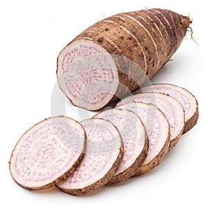 Raw Taro and Sliced
