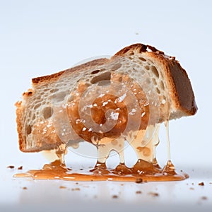 Raw Toast Dripping With Honey: A Vibrant And Artistic Culinary Delight