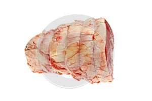 Raw topside of beef joint photo