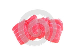 Raw tuna fish isolated on white background