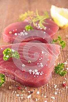 Raw tuna fish