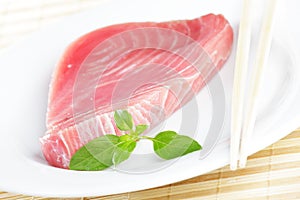 Raw tuna steak