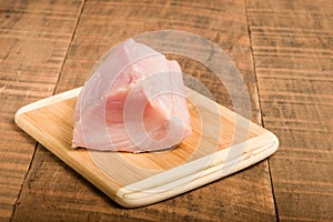 Raw tuna steak prepared to cook