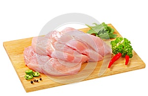 Raw turkey escalopes