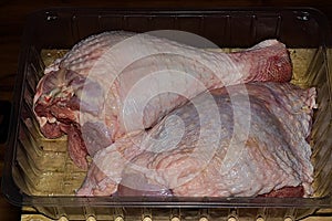 Raw Turkey Leg Meat From A Supermarket