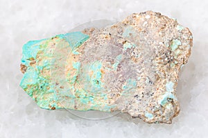 raw Turquoise gem stone on white