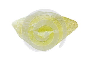 raw twinned green sphene crystal isolated