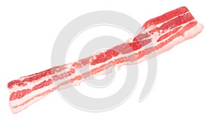 Raw uncooked Bacon Slices isolated On White Background