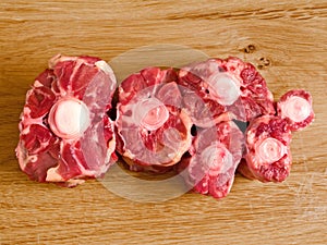 Raw uncooked beef tail