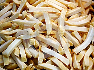 Raw uncooked potato chips/sticks (french fries)