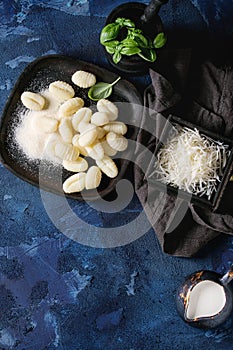 Raw uncooked potato gnocchi