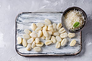 Raw uncooked potato gnocchi