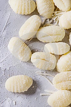 Raw uncooked potato gnocchi