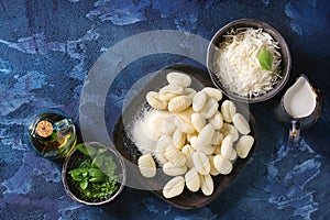 Raw uncooked potato gnocchi