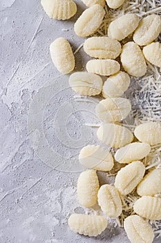 Raw uncooked potato gnocchi