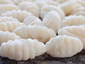 Raw uncooked potato gnocchi Nhoque