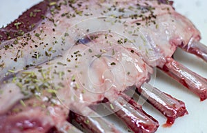 Raw Uncooked Rack of Lamb