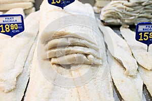 Raw uncooked seafood Bacalao
