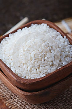 Raw uncooked sushi rice