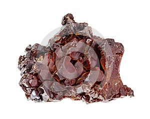 raw vanadinite natural mineral cutout on white