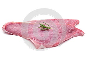 Raw veal fillets photo