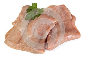 Raw Veal Isolated on White