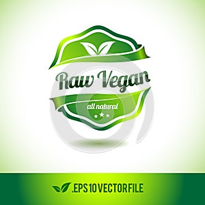 Raw vegan badge label seal