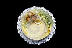 Raw vegan vanilla and mango cake