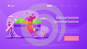Raw veganism landing page template. photo