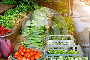 Raw vegetable market in Thailand