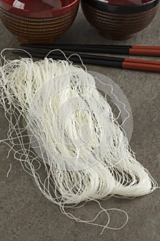 Raw white rice noodles