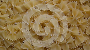 Raw whole bow tie pasta