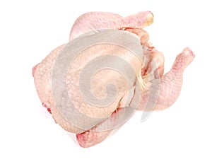 Fine Meat - Raw whole Chicken on white Background