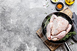 Raw whole chicken ready for cooking