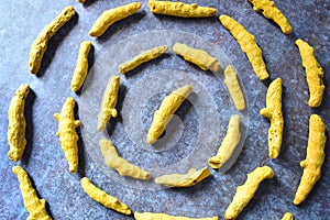 Raw whole dried Turmeric roots