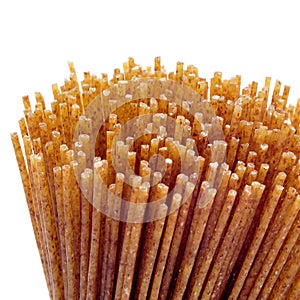 Raw whole wheat spaghetti