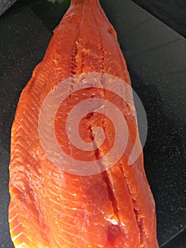 Raw wild Atlantic salmon