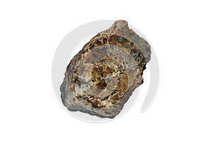 Raw of Wolframite isolated on white background.