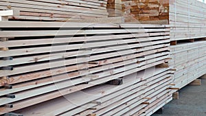 Raw wood drying in the lumber warehouse