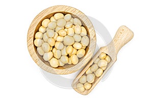 Raw yellow soya bean isolated on white