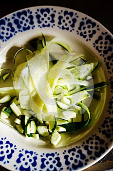 Raw zucchini slices