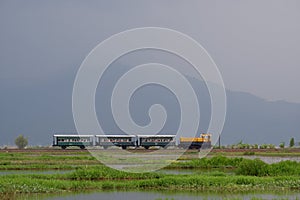 Rawa Pening Lake is now used as a tourist train destination route